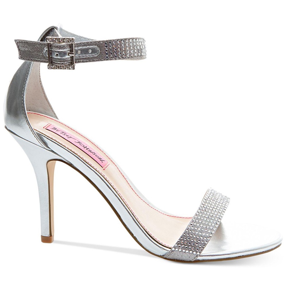 Betsey Johnson Silver Metallic Dress Sandal